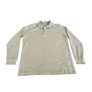Lady White Co Long Sleeve Polo Shirt 40 L USA Cotton  Luxury pale crème yellow